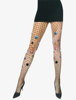 Collants Résille à Détails Amovibles - Noir