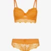 Ensemble Bustier En Dentelle - Orange -Lingerie De Mode Magasin 133181 ensemble bustier en dentelle orange 1 1