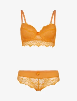 Ensemble Bustier En Dentelle - Orange