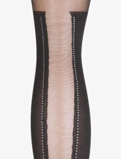 Collants En Voile Stylisé - Noir -Lingerie De Mode Magasin CERISE 1606 3