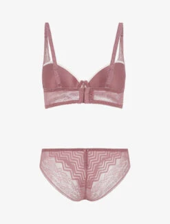 Ensemble Push Up à Dentelle - Rose -Lingerie De Mode Magasin UNDE 109 2