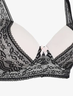 Ensemble Push Up En Dentelle Et Noeud - Noir -Lingerie De Mode Magasin UNDE 111 3