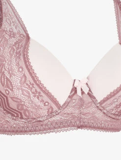 Ensemble Push Up En Dentelle Et Noeud - Rose -Lingerie De Mode Magasin UNDE 112 3