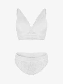 Ensemble Push Up Uni En Dentelle - Blanc