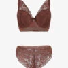 Ensemble Push Up Uni En Dentelle - Marron -Lingerie De Mode Magasin UNDE 129 1