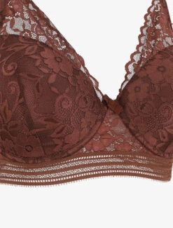Ensemble Push Up Uni En Dentelle - Marron -Lingerie De Mode Magasin UNDE 129 3 1