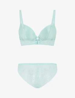Ensemble En Dentelle - Vert D'eau -Lingerie De Mode Magasin UNDE 134 2