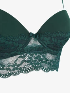 Ensemble Lingerie à Dentelle Fleurie - Vert Sapin -Lingerie De Mode Magasin UNDE 143 3