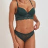 Ensemble Lingerie à Dentelle Fleurie - Vert Sapin -Lingerie De Mode Magasin UNDE 143 8
