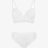 Ensemble Push Up Bande En Dentelle - Blanc