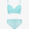 Ensemble Push Up Bande En Dentelle - Turquoise -Lingerie De Mode Magasin UNDE 163 1