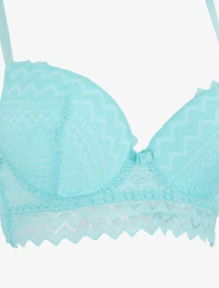 Ensemble Push Up Bande En Dentelle - Turquoise -Lingerie De Mode Magasin UNDE 163 3