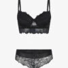 Ensemble Lingerie En Dentelle - Noir -Lingerie De Mode Magasin UNDE 171 1