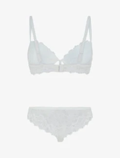 Ensemble Soutien-gorge Push Up Et Shorty En Dentelle - Blanc -Lingerie De Mode Magasin UNDE 176 2