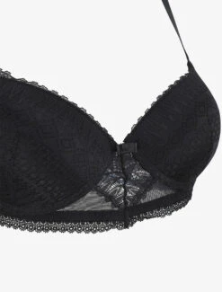 Ensemble Push Up à Pois En Dentelle - Noir -Lingerie De Mode Magasin UNDE 182 3