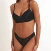 Ensemble Push Up à Pois En Dentelle - Noir -Lingerie De Mode Magasin UNDE 182 8