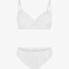 Ensemble Push Up à Pois En Dentelle - Blanc -Lingerie De Mode Magasin UNDE 183 1