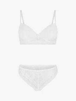 Ensemble Push Up à Pois En Dentelle - Blanc