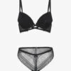 Ensemble Push Up Texturé En Dentelle - Noir -Lingerie De Mode Magasin UNDE 185 1