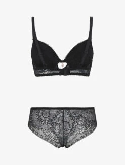 Ensemble Dentelle à Bijoux Strass - Noir -Lingerie De Mode Magasin UNDE 191 2