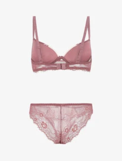 Ensemble Soutien-gorge Push Up Et Culotte En Dentelle - Rose -Lingerie De Mode Magasin UNDE 195 2