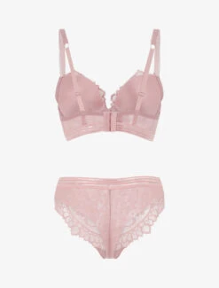Ensemble Push Up Bande En Dentelle - Vieux Rose -Lingerie De Mode Magasin UNDE 211 2 1