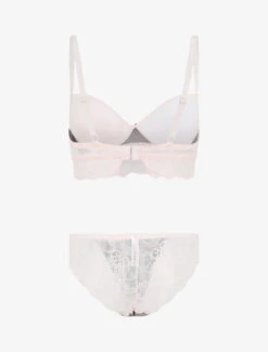 Ensemble Push Up Bandeau En Dentelle - Rose 8 Ensemble Push Up Bandeau En Dentelle - Rose -Lingerie De Mode Magasin UNDE 271 2