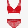 Ensemble Push Up Bande En Dentelle - Rouge -Lingerie De Mode Magasin UNDE 275 1
