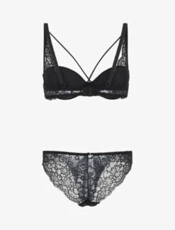 Ensemble Push Up En Dentelle - Noir -Lingerie De Mode Magasin UNDE 276 2
