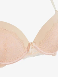 Ensemble Push Up En Dentelle Et Noeud - Beige -Lingerie De Mode Magasin UNDE 277 3