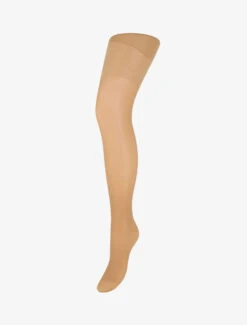 Collants En Voile à Cuisses Stylisées - Beige