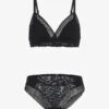 Ensemble Push Up En Dentelle à Motifs Fleuri - Noir -Lingerie De Mode Magasin UNDE 7 1