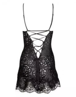 Babydoll Lise Charmel Dressing Floral (Noir) -Lingerie De Mode Magasin babydoll lise charmel dressing floral noir 2