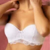 Soutien-gorge Bandeau à Bretelles Amovibles Lise Charmel Féérie Couture (Blanc) -Lingerie De Mode Magasin soutien gorge bandeau a bretelles amovibles lise charmel feerie couture blanc