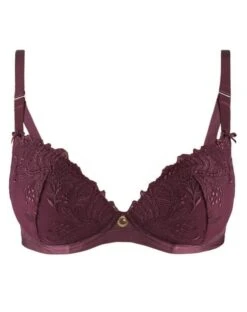 Soutien-gorge Plunge Coque Aubade Femme Passion (Wineberry) -Lingerie De Mode Magasin soutien gorge plunge coque aubade femme passion wineberry 1