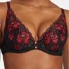 Soutien-gorge Plunge Foulard Aubade Mélodie D'été (Black Cherry) -Lingerie De Mode Magasin soutien gorge plunge foulard aubade melodie d ete black cherry