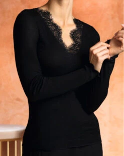 Tee-shirt Manches Longues Bien-être Lise Charmel Plaisir Caresse (Noir)