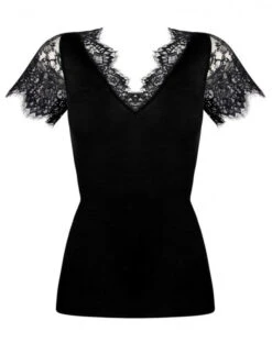 Top Manches Courtes Bien-être Lise Charmel Plaisir Caresse (Noir) -Lingerie De Mode Magasin top manches courtes bien etre lise charmel plaisir caresse noir 2